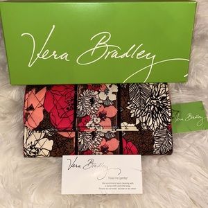 Vera Bradley Gallery Wallet Mocha Rouge